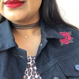 LuLaRoe Harvey Jean Jacket - Black w/Red Roses